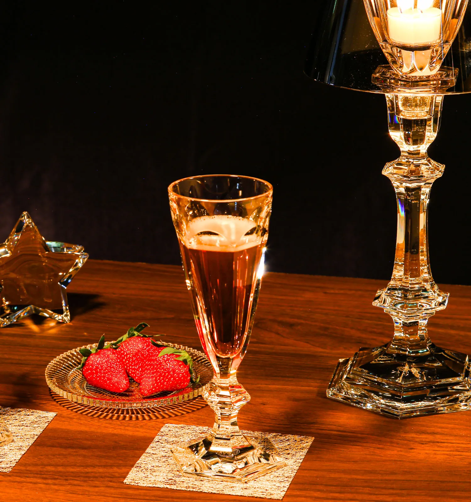 Baccarat 被せ橙色オールドバカラBaccaratラインワイングラスS1134稀少 