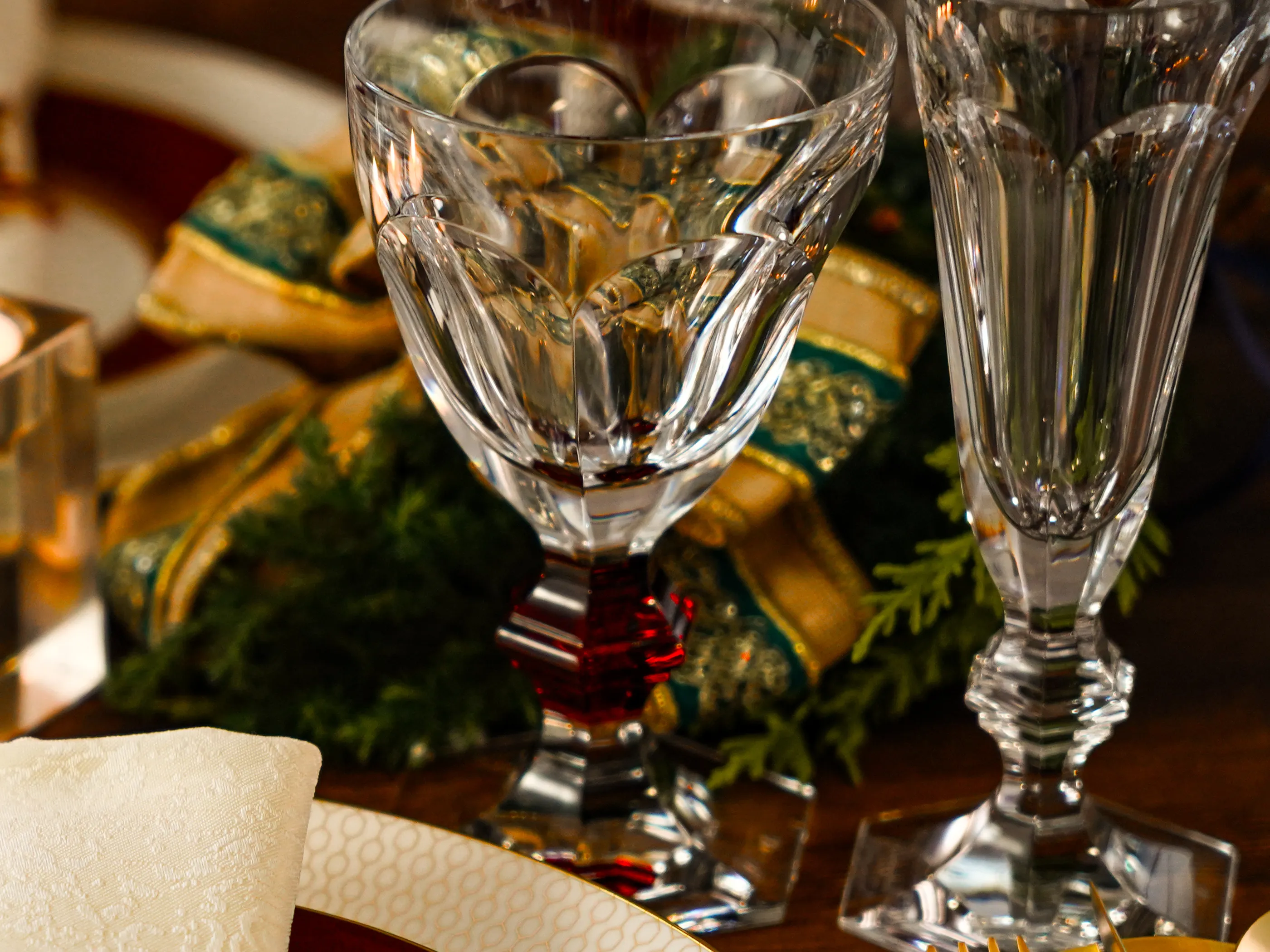 クリスマスのテーブルコーディネートの画像