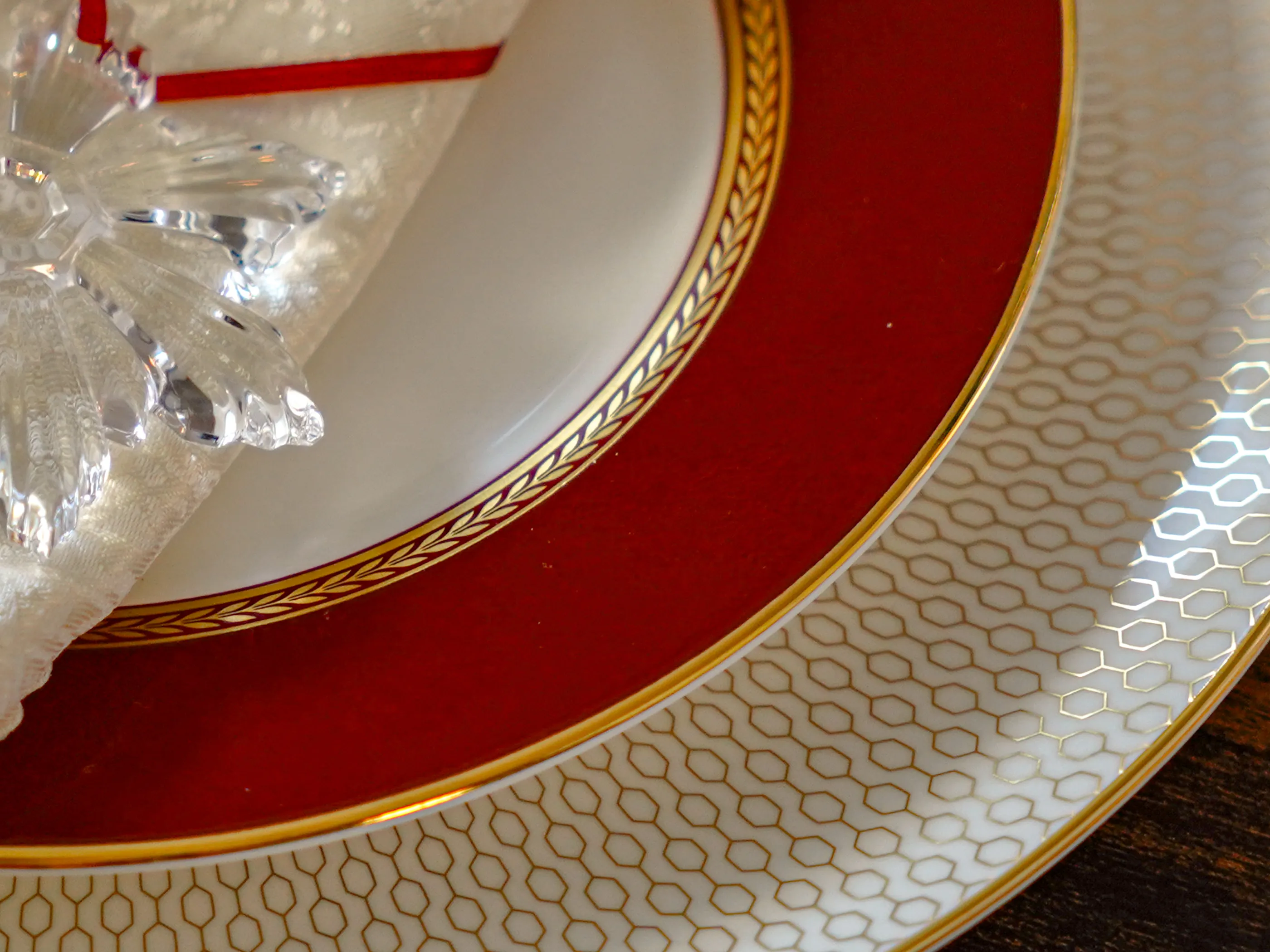 クリスマスのテーブルコーディネートの画像