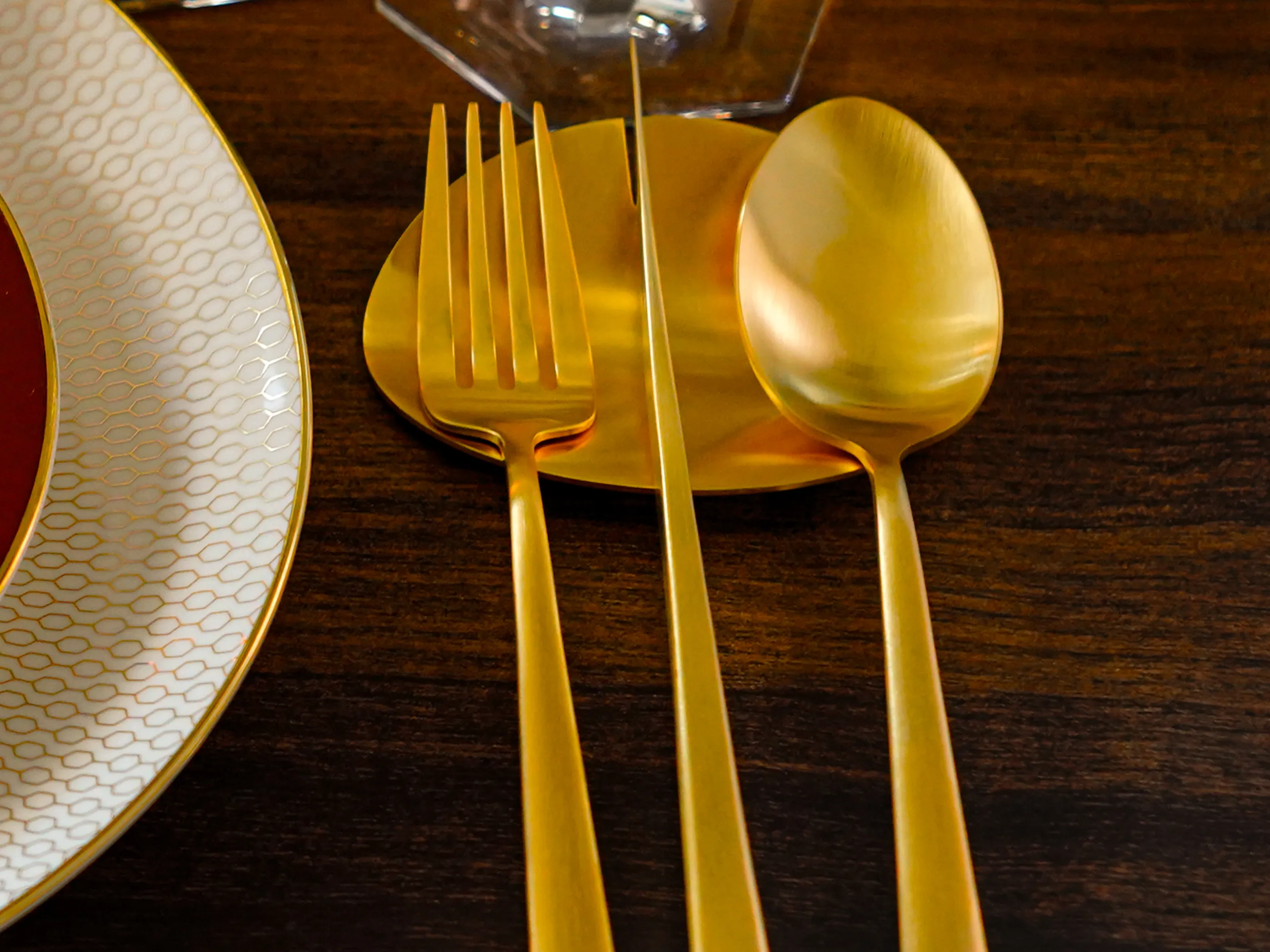 クリスマスのテーブルコーディネートの画像