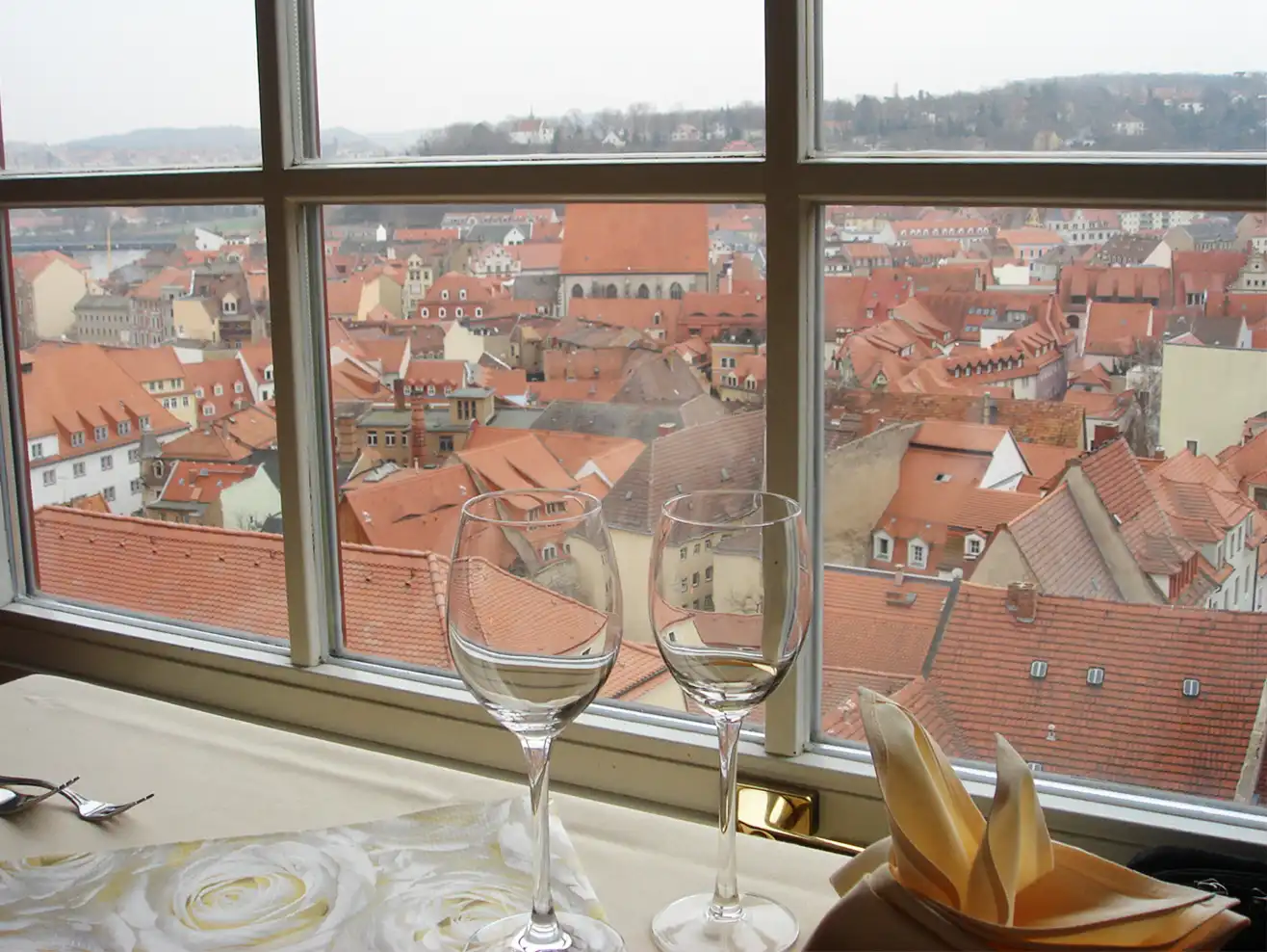 マイセン市の赤い屋根の風景