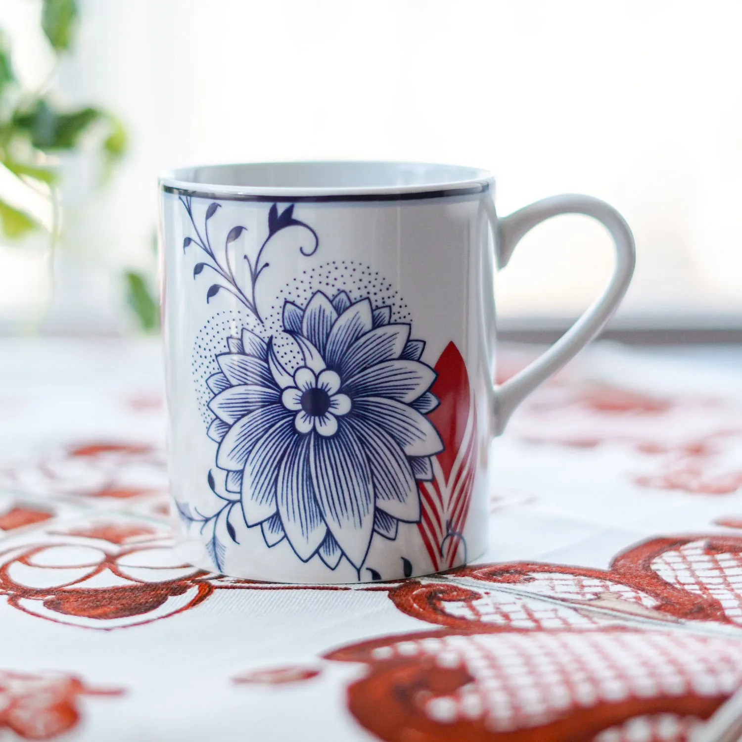 マイセン（Meissen） コラージュ ブルーミーフェザーズマグカップ 240ml 高さ9cm 79A544