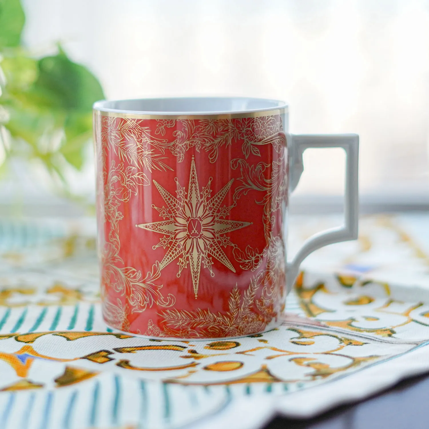 マイセン（Meissen）クリスマススター レッドマグカップ 240ml 高さ9cm 79A941