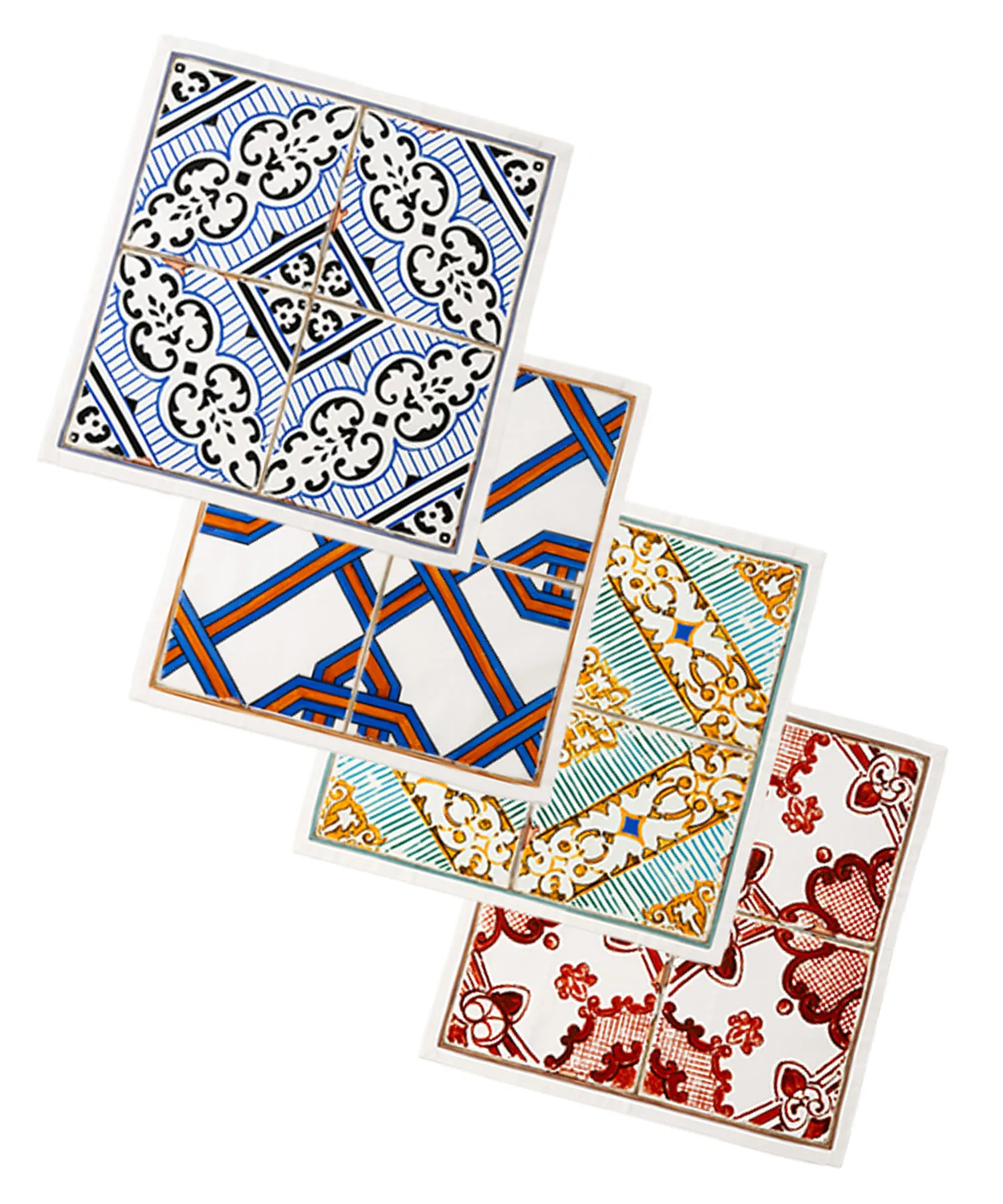 テシトゥーラ トスカーナ テレリーエ ナプキン 46×46cm 4枚セット エオリア 100%コットン ポーチ付