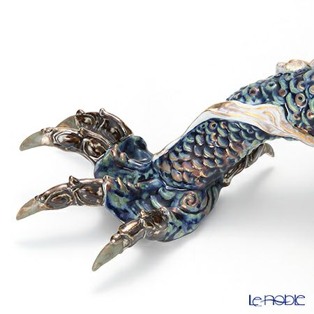 リヤドロ 臥龍（Blue＆Gold） HIGH PORCELAIN 01934 台座付