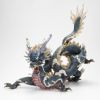 リヤドロ 臥龍（Blue＆Gold） HIGH PORCELAIN 01934 台座付