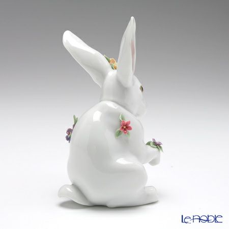 リヤドロ 花飾りの白ウサギ4 06100