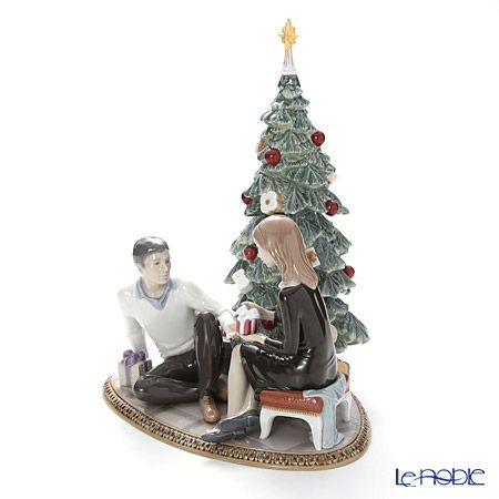 リヤドロ ふたりのクリスマス （クリスマスツリー） 08665 台座付