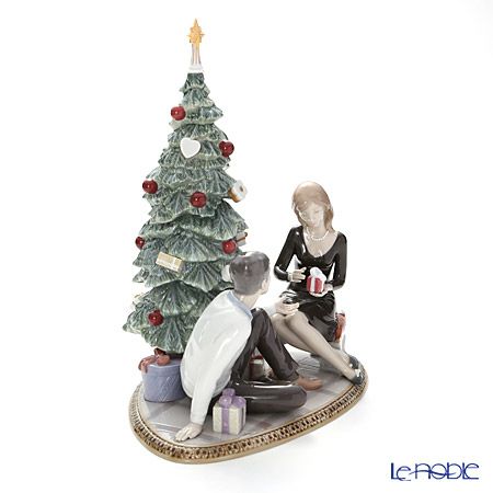 リヤドロ ふたりのクリスマス （クリスマスツリー） 08665 台座付