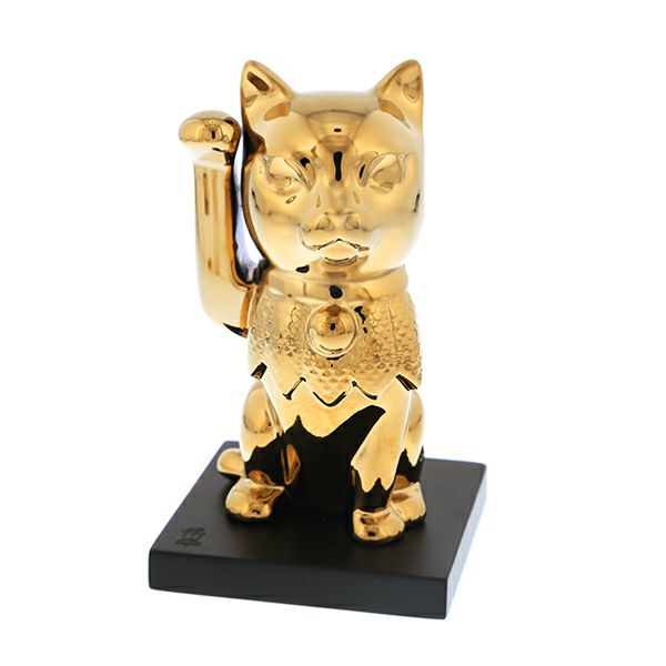 リヤドロ 招き猫 ゴールド 9305