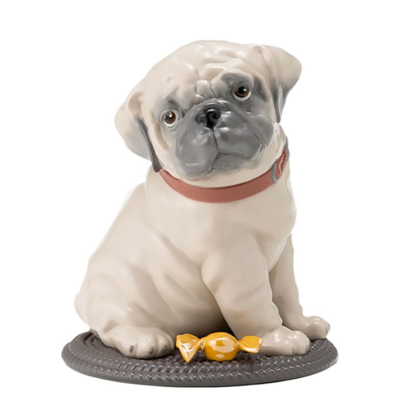 リヤドロ パグとキャンディー 09689 20×20×24cm