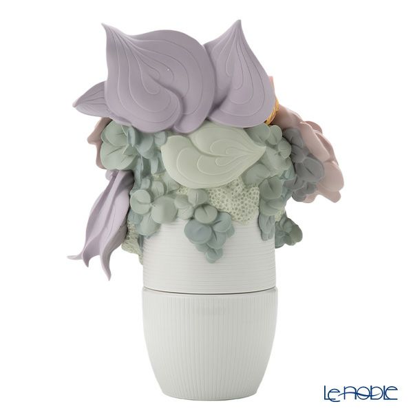 リヤドロ ベース 花／PINK 09696 33×30×44cm