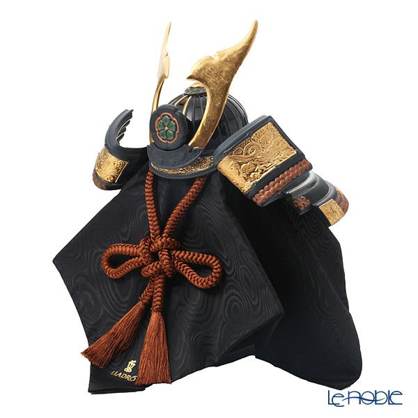 リヤドロ 兜 （橙 Orange） 13049 35×35cm 木製台座・袱紗付