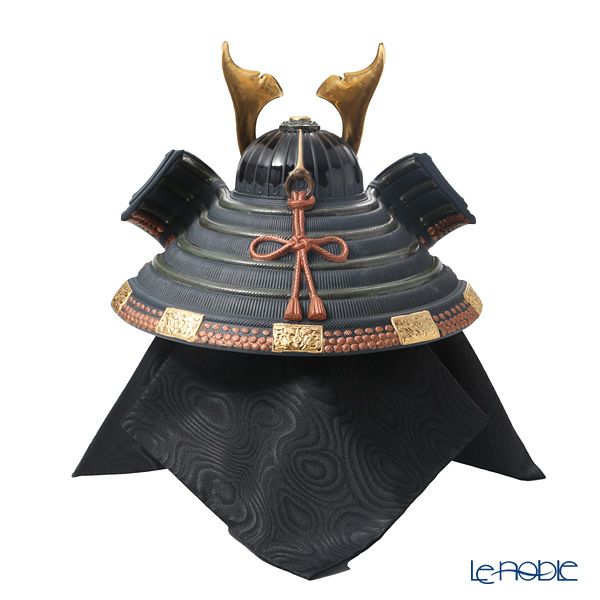 リヤドロ 兜 （橙 Orange） 13049 35×35cm 木製台座・袱紗付