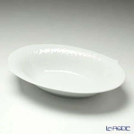 マイセン（Meissen） 波の戯れホワイト 000001／29281 オーバルディッシュ 28cm