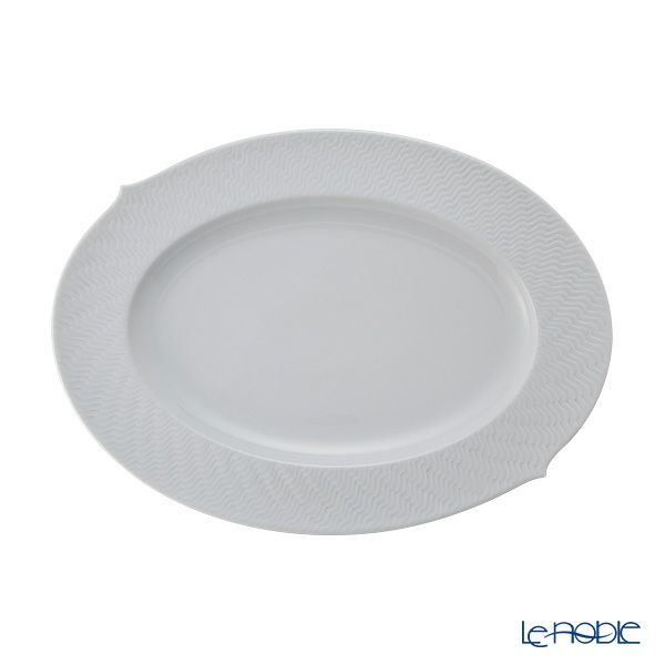 マイセン（Meissen） 波の戯れホワイト 000001／29307 オーバルプラター／楕円皿 35cm