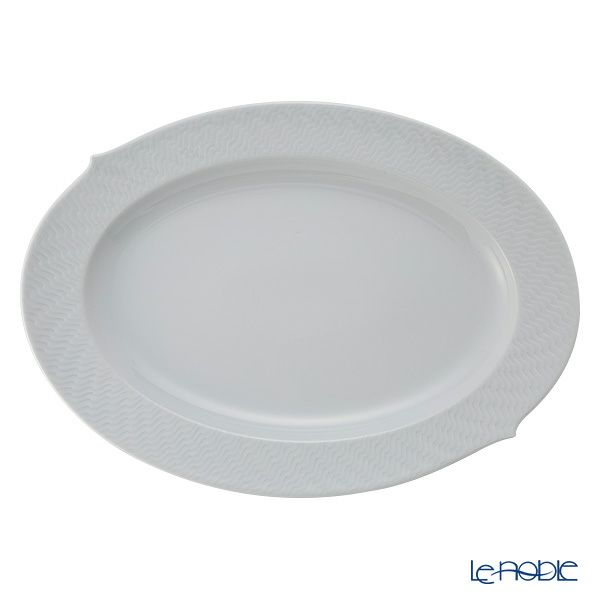 マイセン（Meissen） 波の戯れホワイト 000001／29308 オーバルプラター／楕円皿 39cm