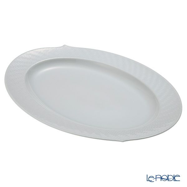 マイセン（Meissen） 波の戯れホワイト 000001／29308 オーバルプラター／楕円皿 39cm