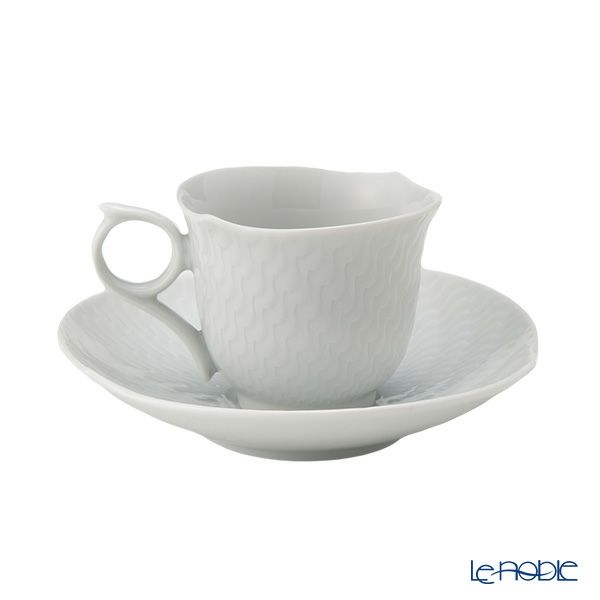 マイセン（Meissen） 波の戯れホワイト 000001／29579 エスプレッソカップ＆ソーサー 100ml