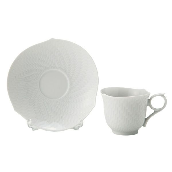 マイセン（Meissen） 波の戯れホワイト 000001／29579 エスプレッソカップ＆ソーサー 100ml