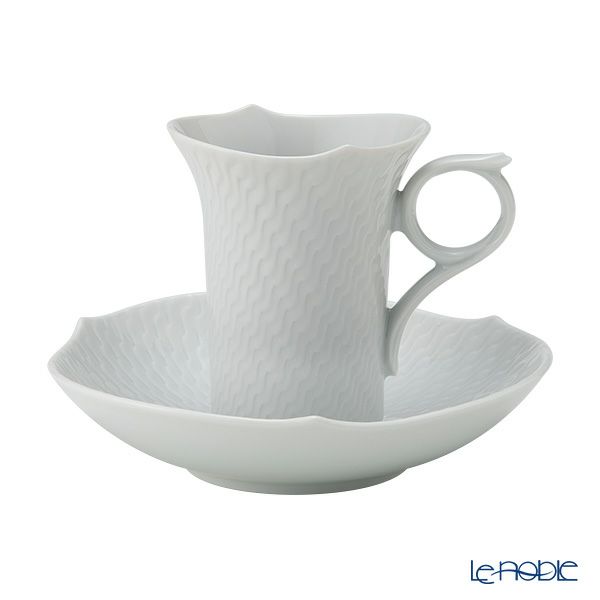マイセン（Meissen） 波の戯れホワイト 000001／29580 モカカップ＆ソーサー