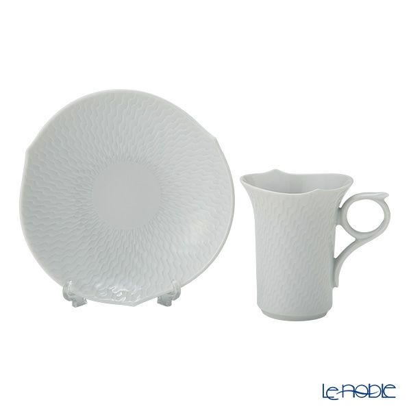 マイセン（Meissen） 波の戯れホワイト 000001／29580 モカカップ＆ソーサー