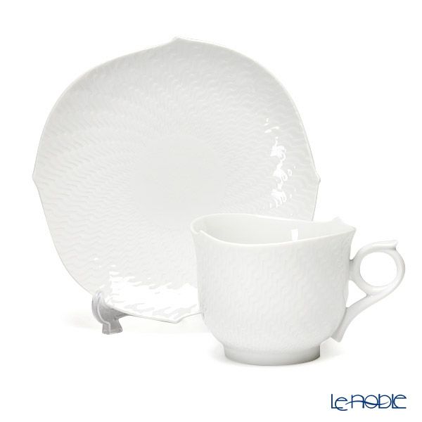 マイセン（Meissen） 波の戯れホワイト 000001／29586 モーニングカップ＆ソーサー
