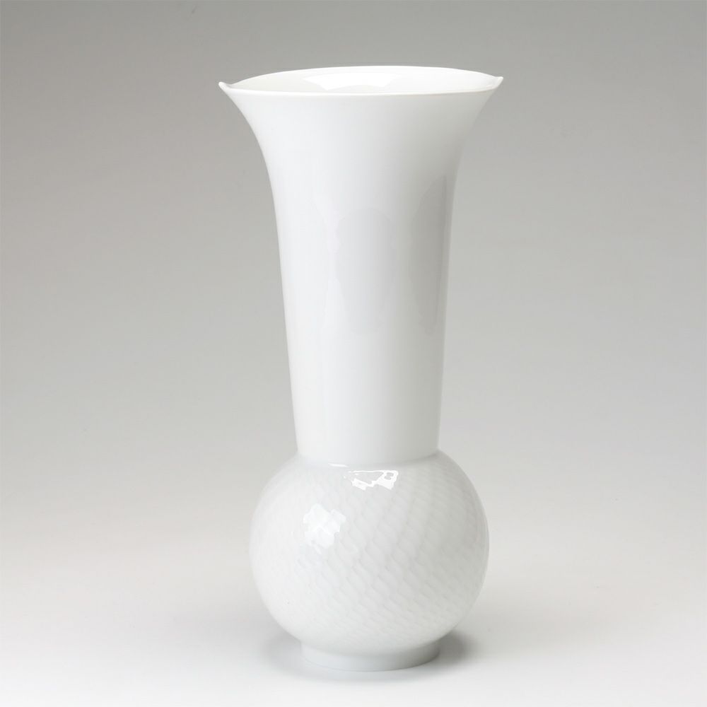 マイセン（Meissen） 波の戯れホワイト 000001／50310 ベース（花瓶） 30cm