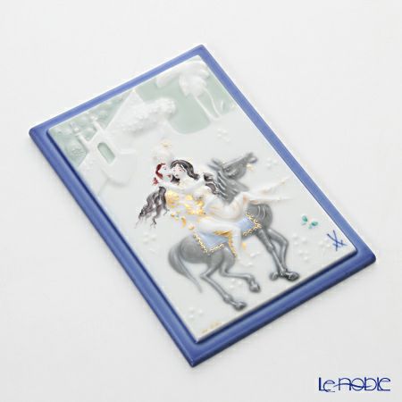 マイセン（Meissen） 陶板 千夜一夜 930012／9p313 馬に乗る王子様と王妃 15×10cm