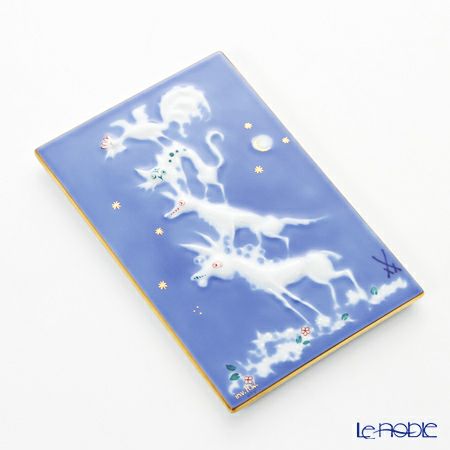 マイセン（Meissen） 陶板 青のメルヘン 930005／9p331 ブレーメンの音楽隊 13.5×7cm（額無）