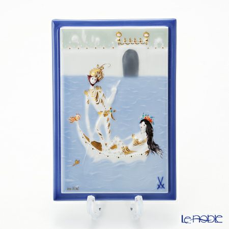 マイセン（Meissen） 陶板 千夜一夜 930009／9p310 船に乗る王様と王妃 15×10cm