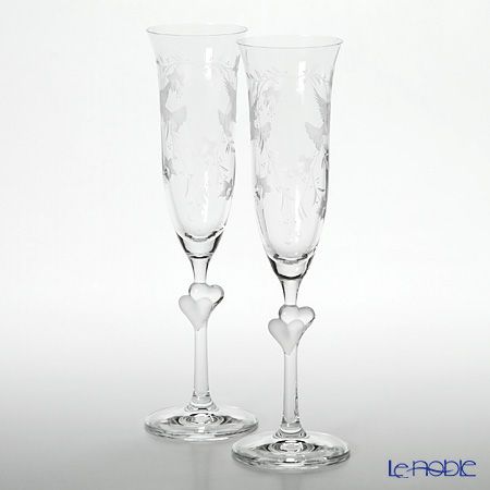 マイセン（Meissen） マイセンクリスタル ハート シャンパン 24.2cm（サテン） ペア