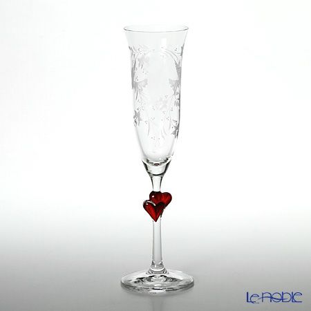 マイセン（Meissen） マイセンクリスタル ハート シャンパン 24.2cm（レッド） ペア