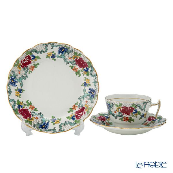 【1点限り】英国ヴィンテージ ブース フローラドラ 金彩 トリオセット