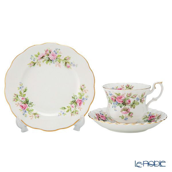 【1点限り】英国ヴィンテージ ロイヤルアルバート モスローズ 金彩 トリオセット