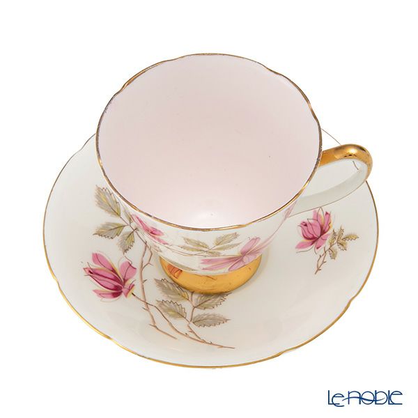 【1点限り】英国ヴィンテージ オールドロイヤル 濃いピンク花 トリオセット