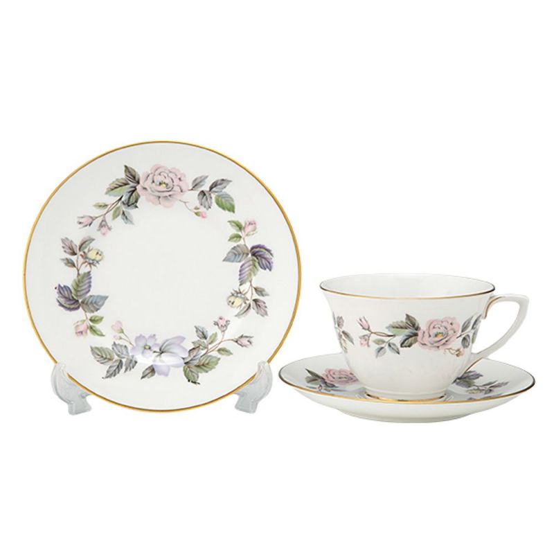 【1点限り】英国ヴィンテージ ロイヤルウースター ジューンガーランド 金彩 トリオセット