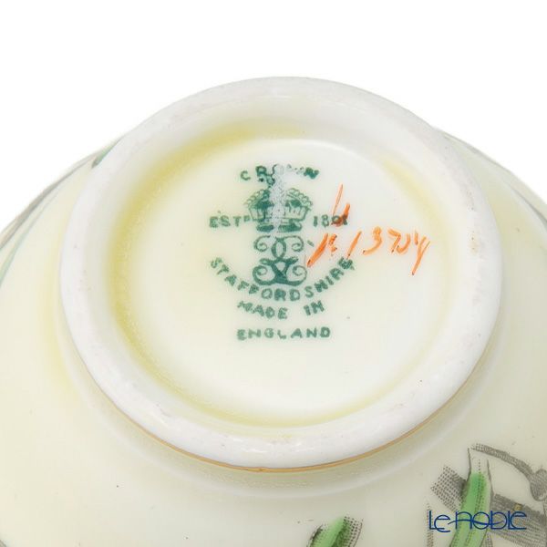 【1点限り】英国ヴィンテージ クラウンスタッフォードシャー 手描き花柄 ラッパ水仙 金彩 トリオセット