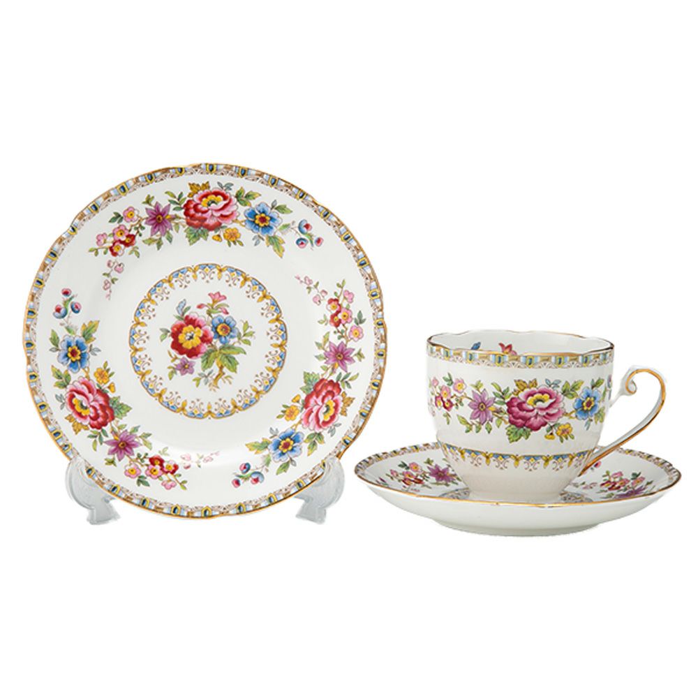 【1点限り】英国ヴィンテージ グラフトン チャイナ マルバーン 金彩 トリオセット