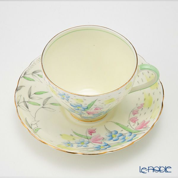 英国ヴィンテージ フォリーチャイナ 花柄 トリオセット