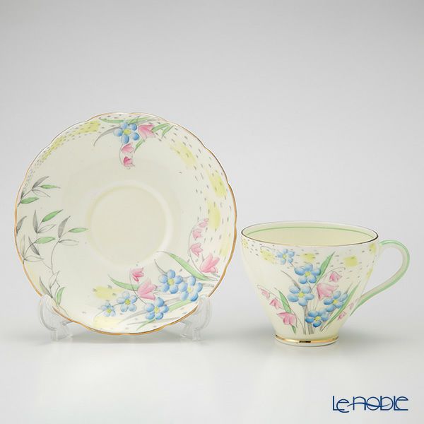 英国ヴィンテージ フォリーチャイナ 花柄 トリオセット