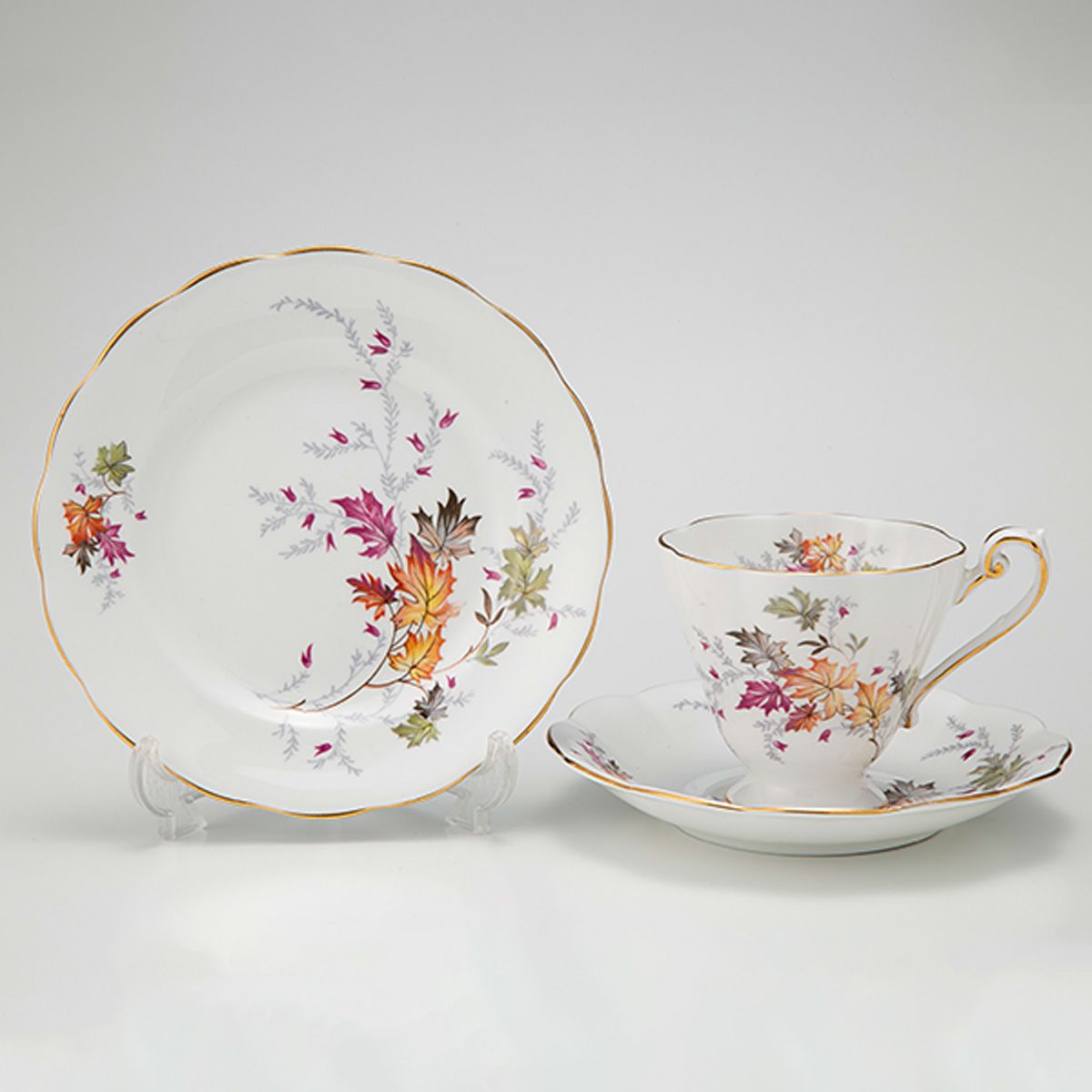 英国ヴィンテージ ロイヤルスタンダード オータムリーブス トリオセット