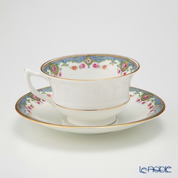 英国ヴィンテージ エインズレイ ブルーエッジローズ トリオセット