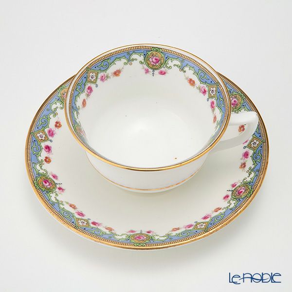 英国ヴィンテージ エインズレイ ブルーエッジローズ トリオセット