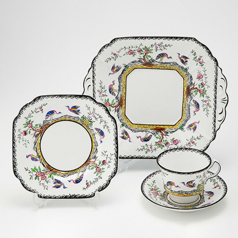 英国ヴィンテージ メルバ オリエンタルバード クアトロセット