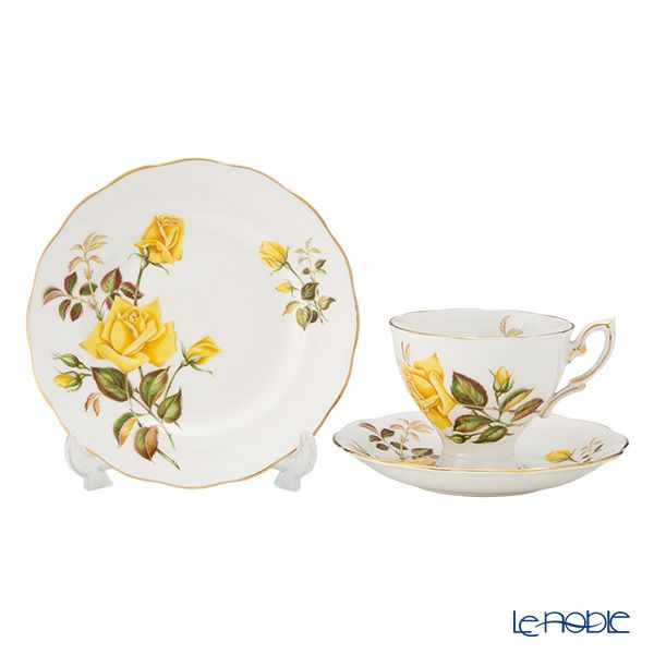 【1点限り】英国ヴィンテージ ロイヤルスタンダード 黄色のバラ トリオセット