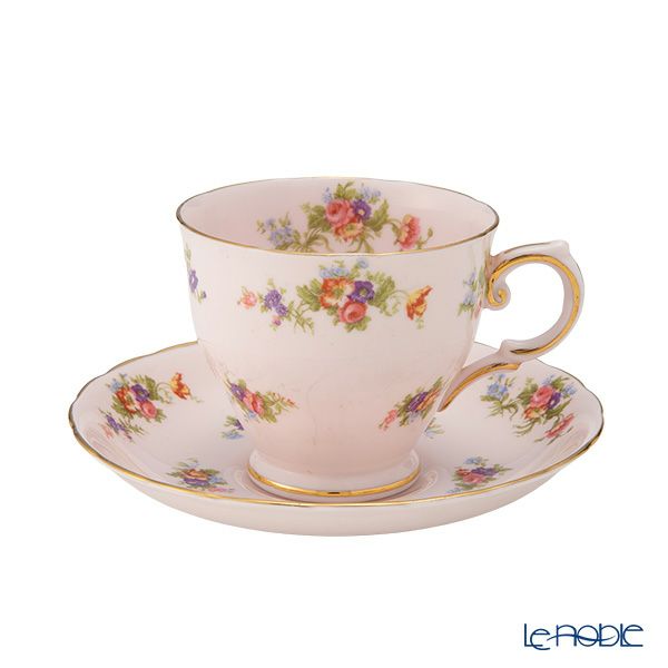 【1点限り】英国ヴィンテージ タスカン ピンク花柄 トリオセット