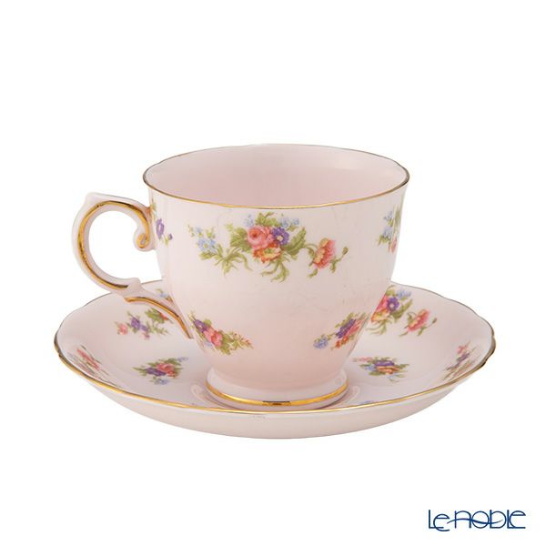 【1点限り】英国ヴィンテージ タスカン ピンク花柄 トリオセット