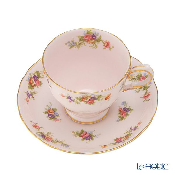 【1点限り】英国ヴィンテージ タスカン ピンク花柄 トリオセット