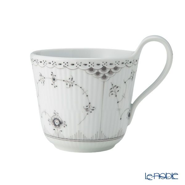 ロイヤルコペンハーゲン（Royal Copenhagen）ブラックフルーテッドハーフレース ハイハンドル マグカップ 330ml 1066933